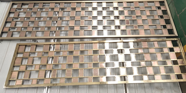 鈦金紅古銅雙色不銹鋼屏風