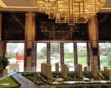 許昌售樓部紅古銅不銹鋼屏風背景墻